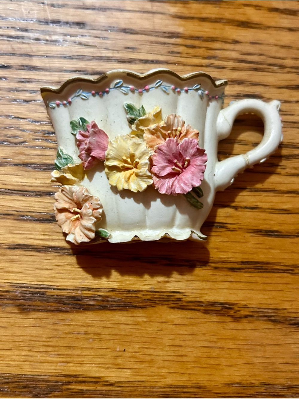Floral Tea Cup Fridge Magnet